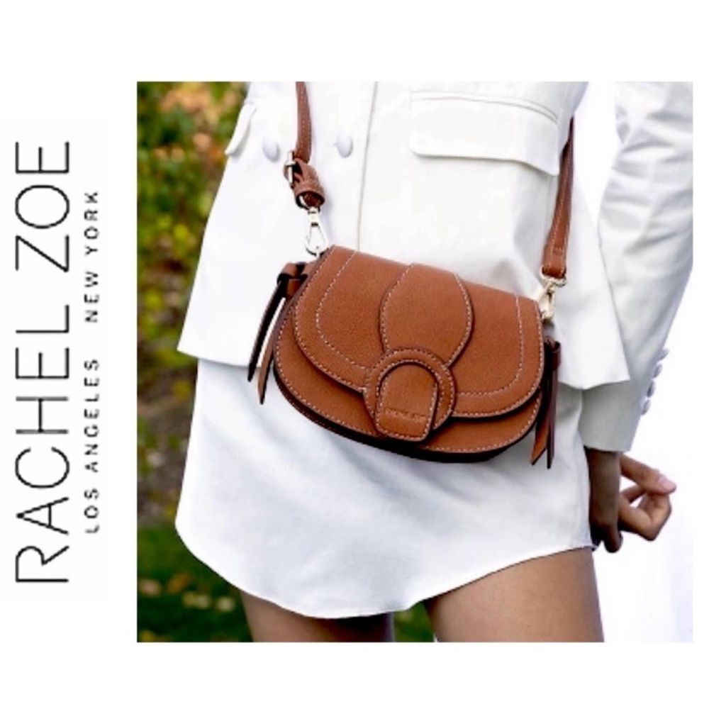 Rachel Zoe Edessi Crossbody Vegan Leather Cognac Belt Bag Purse New Without Tags